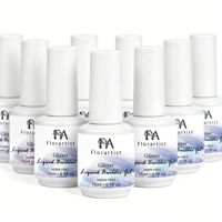 Gel Constructeur Liquide Scintillant Sans HEMA 15ml - Formule Saine Sans TPO Gel Constructeur Scintillant pour Ongles Forts - Usage Professionnel en Salon