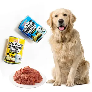 Perro enlatado orgánico con sabor a carne de res de 375G OEM de alta proteína de alta palatabilidad perro mascota húmedo