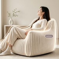 Fauteuil paresseux convertible moderne en velours imitation lapin, confortable, en mousse à mémoire de forme, pour chambre et balcon