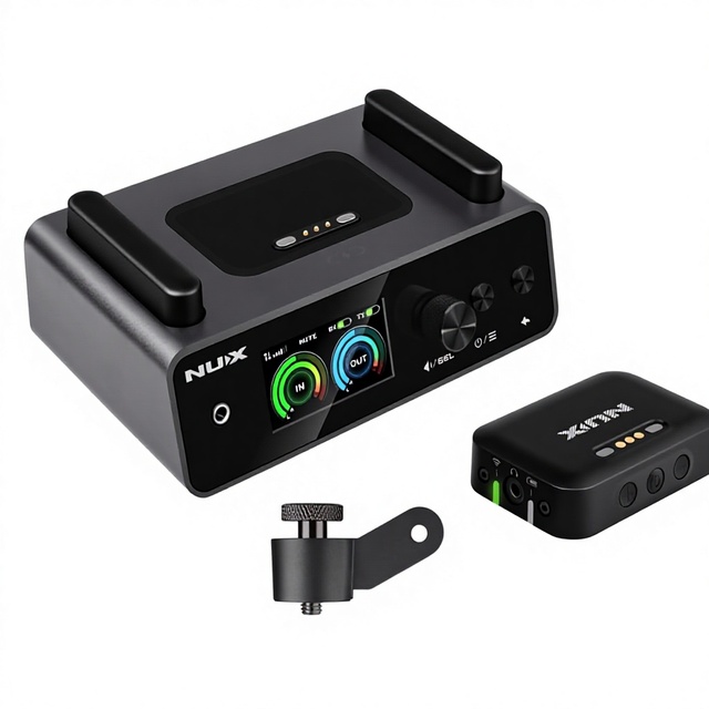 NUX B-7 Pro Wireless In-Ear Monitor System 24-bit 48kHz 24GHz Interference-Free Auto Setup 3-Level Stability 5 EQ Presets 165 Ft