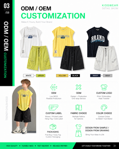 Ensemble 2 pièces d'été pour garçons 2026 – Débardeur sans manches et <span class=keywords><strong>short</strong></span> longueur genou en coton – Tenue décontractée streetwear pour enfants – Coupe ample – Ensemble sport et plage - Product Image 3