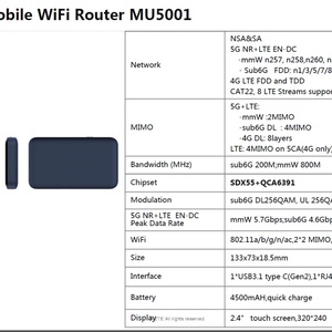 Router WiFi Móvil Vodafone MU5001 ZTE 5G / Punto de Acceso Móvil Vodafone MU5001 ZTE MU5001 5G - Product Image 4