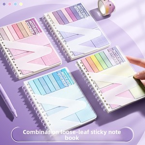 Libreta con Pestañas de Índice Expandibles y Notas Adhesivas, Separadores Autoadhesivos Reutilizables para Estudiantes, Oficina y Planificador - Product Image 1