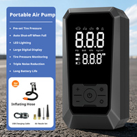 Compresseur de gonflage de pneus sans fil portable 150 PSI avec jauge numérique, arrêt automatique, gonflage rapide, lumière d'urgence, ABS