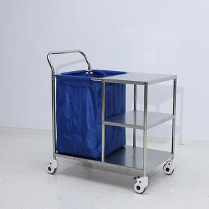 EM-ET138 स्टेनलेस स्टील अस्पताल लिनन ट्रॉली चिकित्सा अपशिष्ट ट्रॉली गंदे लिनन ट्रॉली गाड़ी - Product Image 3