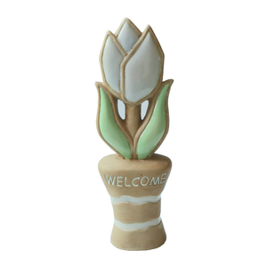 Libélula de seta de resina con efecto de cemento blanco para jardín, para exteriores, decoración de jardín con flores - Product Image 2