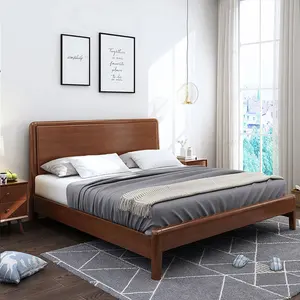 चीन में किए गए बेहतर गुणवत्ता के साथ फर्नीचर बेडरूम लकड़ी के फ्रेम डबल बिस्तर भंडारण