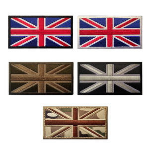 Patch en tissu brodé 3D en chenille, motif Union Jack britannique tactique, drapeau de l'Angleterre, Royaume-Uni, Grande-Bretagne, appliqué avec fixation - Product Image 1