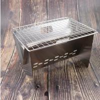 Barbecue portable Sunsbuild en acier inoxydable, mini fourneau de cuisson léger, pliable, à bois, pour le camping en solo, la cuisson