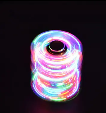 2021 New LED Hand Spinner Gyro Crystal Battery Hand Gyro Rotating For Children's Toys Light Up Spinner Toys