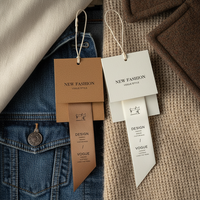 Étiquettes suspendues en papier kraft personnalisées écologiques avec logo estampé à chaud pour vêtements, chaussures, bijoux – Vente en gros