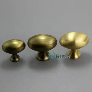 Brass Oval Solid Cupboard Knob
