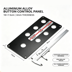 Pannello di Controllo in Alluminio Anodizzato Personalizzato, Targhetta Serigrafata in Metallo con Fori Pre-Forati - Product Image 6