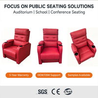 Asiento Reclinable Ergonómico y Moderno para Cine Comercial, Sofá Individual para Cine VIP, Esponja de Alta Densidad, Cuero PU