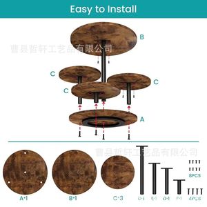 Wooden Round Cake <b>Stand</b> 3 Tier <b>Rotating</b> Dessert <b>Display</b> Rack For Birthday Party Indoor Use - Product Image 3