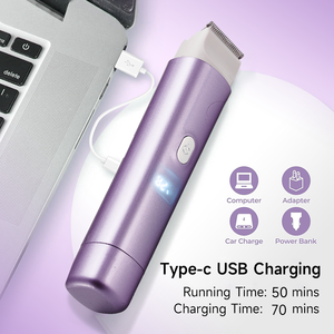Body <b>Face</b> Legs Bikini Pubic Hair Groomer Painless Hair Remover Trimmer Rechargeable for 2-in-1 Electric Lady <b>Shaver</b> & Epilator - Product Image 6
