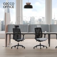 Chaise de bureau ergonomique pivotante Orcco avec dossier haut, soutien lombaire, multifonctionnelle et réglable, garantie 5 ans, pour direction et personnel, idéale pour le télétravail