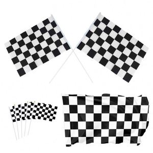 Best-Selling Black White <b>Checkered</b> Rectangle <b>Flag</b> 3X5 Feet Letterpress Printed Sports Games Use Eco-Friendly Custom - Product Image 1