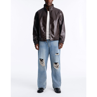 Veste bomber en simili cuir crocodile personnalisée pour homme, veste en cuir élégante à fermeture éclair, haute qualité