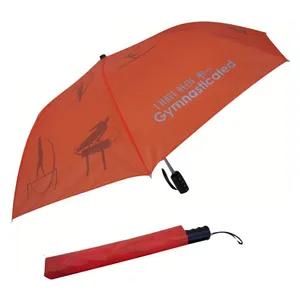 مظلات مطر 190T ثلاثية الطيات ومخصصة للبيع بالجملة من المصنع، مظلات مطر ثلاثية الطيات متنقلة أوتوماتيكية مع شعار