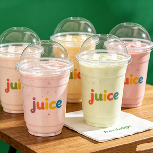Gobelets personnalisés jetables 350ml 500ml pour thé boba, smoothies, café glacé, boissons froides – Gobelets en plastique transparent avec couvercle plat à clapet - Product Image 1