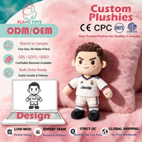 Peluche personnalisée professionnelle de star du football portugais avec rembourrage en coton et broderie détaillée du visage pour souvenirs de fans unisexes CPC