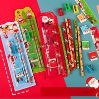 Ensemble de crayons en bois personnalisés à faible MOQ, cadeaux de papeterie fantaisie pour enfants, thème Noël Kawaii, dessins animés