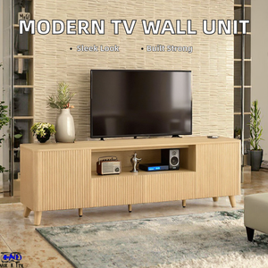 Support mural pour téléviseur LED au design <span class=keywords><strong>moderne</strong></span>, panneau en bois, meubles pour la maison, pour salon, chambre et hôtel - Product Image 3