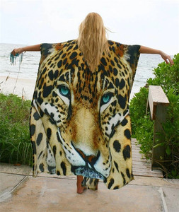 Kimono De Playa con estampado De tigre para mujer, Túnica De verano, cárdigan abierto, cubierta De Bikini - Product Image 2
