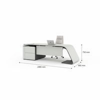 Bureau de direction incurvé professionnel, écologique et durable, table de patron de luxe en bois, suite de bureau moderne pour entreprise RONGQI