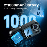 Geavanceerde 4K 60fps Wifi Action Sportcamera 64mp Waterdichte Snorkelen Touchscreen Dubbele Display Cmos Lens Vangt Elke
