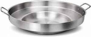 Big Sizes Commercial Kitchenware Double Handle Stainless Steel Steak Skillet <b>Induction</b> Gas Compatible Fry <b>Pan</b> for Restaurant - Product Image 3