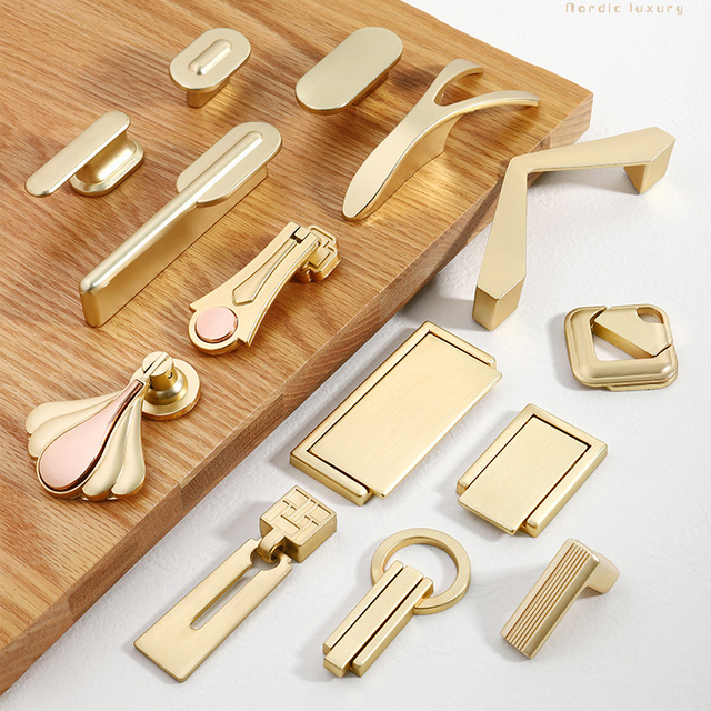 Modern China Single Hole Furniture Hardware Handle Simple Luxury Color Gold Wardrobe Drawer Hidden Buckle Bedside Cabinet Knobs