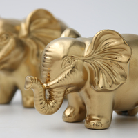 Pièces de décoration pour la maison, pièces luxueux en forme d'éléphant doré, ornement d'animaux, personnalisé, pour couple