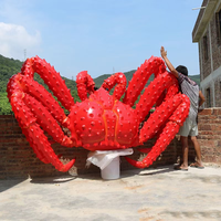 Grande statue élégante d'extérieur en résine, sculpture de crabe de homard en fibre de verre