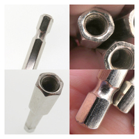 Tige de connexion M6 de 50 mm pour accessoires d'outils électriques avec tige de 6,35 mm, adaptateur hexagonal pour perceuses et polisseuses