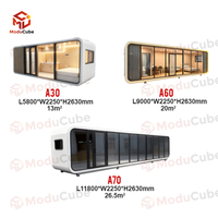 Moducube 40 pieds, maison préfabriquée de luxe moderne, type cabane, avec toilettes, bureau