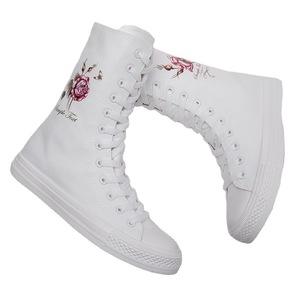 Bottes mi-hautes pour femmes, motifs roses, automne-hiver, chaussures de loisirs et d'extérieur confortables, à lacets sur le devant et fermeture éclair latérale, chaussures d'hiver - Product Image 2