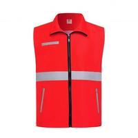 Gilet de sécurité pour bénévoles OEM en polyester anti-plis avec bande réfléchissante, vêtement de travail personnalisable avec logo