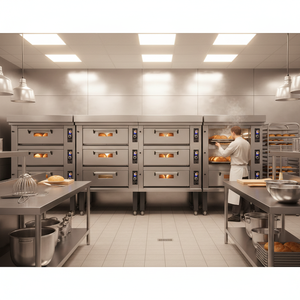 فرن كهربائي جديد متخصص للخبز والبيتزا بالجملة، نظام خبز بـ 3/6/9 صواني، 380 فولت، إنتاجية عالية، ضمان لمدة سنة واحدة - Product Image 2