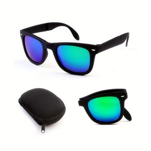 Lunettes de soleil pliantes à rivets tendance, vente en gros, pour hommes et femmes, avec étui à lunettes - Product Image 5