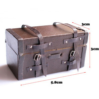 EN STOCK 1:12 maison de poupée accessoires petite valise en bois classique mini bagages Miniature jouet modèle