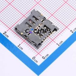 NANO-1308 SIM Card Connector SMD,P=1.27mm Connector Flip Cover Type Micro SIM Card Card Holder 1.8mm - Product Image 2