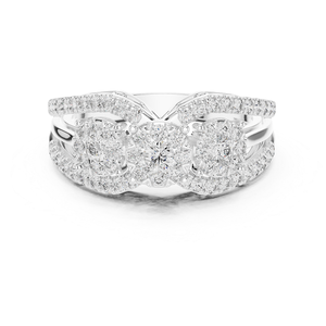 Anillo de Diamantes Plateado, Joyería Elegante y Brillante para Mujer, Perfecto para Regalo de Boda, Compromiso, Aniversario y Uso Diario - Product Image 4