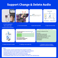 Módulo de Sonido con Sensor Magnético, Botón de Encendido, Luz y Altavoces Descargables por USB, Memoria de 16M, Batería Recargable para Tarjetas de Felicitación