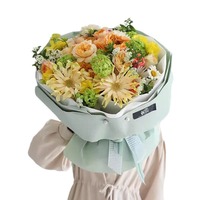 Venta al por mayor de papel de regalo de flores en relieve impermeable para flores de color sólido papel de regalo coreano ramo