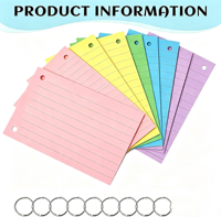 Cartes d'indexation premium à lignes épaisses, couleurs améliorées, modèle économique, cartes flash avec trous pour l'étude, le bureau, la planification, les mémos et les enregistrements