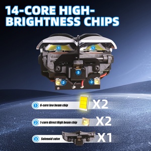 Sanvi Auto Lighting System Aftermarket 3 Inch matrix C4S 72w Super Bright 4 Eyes Led <b>Projector</b> Lens Headlights for Car <b>Lights</b> - Product Image 4