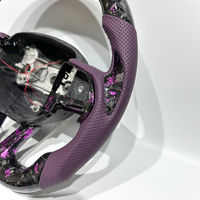 Volant de voiture en fibre de carbone forgée avec écran LED de style violet pour Dodge Challenger Charger Hellcat, livraison gratuite