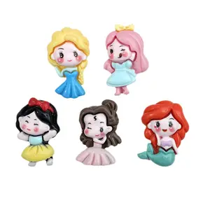Cartoon Mermaid Princess Flatback Resin Charms Cabochon For Slime Filler Dollhouse Diy Craft Phone Case Fridge Kids Hairclip